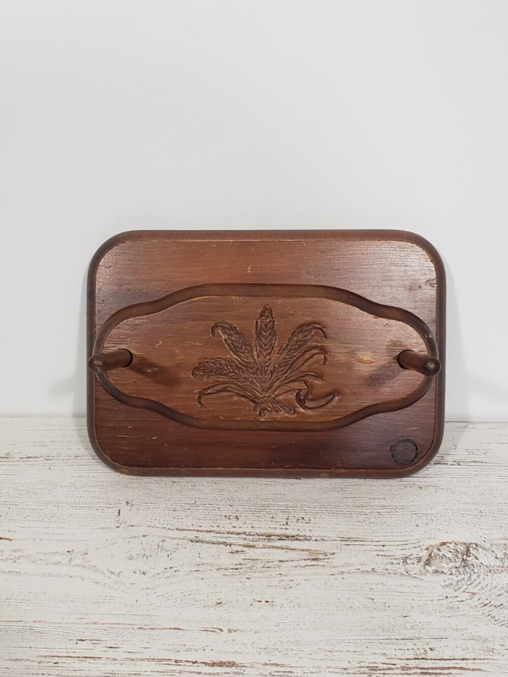 Vintage Wooden Napkin Holder Wheat Pattern Cottagecore Grandmacore Kitchen